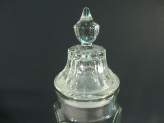 Vintage glass drug store apothecary jar, anchor hocking, 6 sided glass 