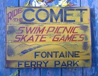 Fontaine Ferry Park Ride The Comet Amusement Park Sign Louisville 