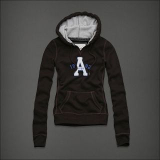 New Abercrombie Fitch ANDREA HOODIE SWEATSHIRT Brown Womens M