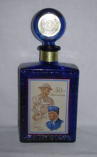 Vintage American Legion Whiskey Bottle Cobalt Blue 1969