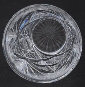 American Brilliant Cut Glass Whiskey Cup Marked Libbey
