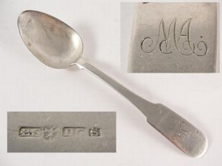 Georgian Scottish Provincial Silver Teaspoon Perth c1820 Maker DG 