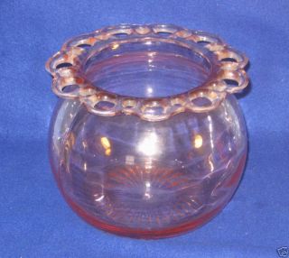 Anchor Hocking Depression Glass Old Colony Lace Edge Cookie Jar Pink 