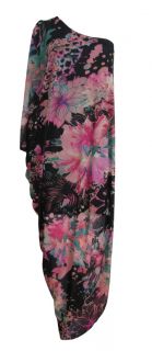   One Shoulder Kaftan Sleeve Maxi Dress Amira Size 14 New