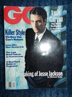 GQ Magazine 1990 December Andy Garcia The Next Godfather Lena Olin 