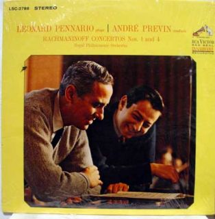 Leonard Pennario Andre Previn Rachmaninoff Concertos No 1 4 LP VG LSC 