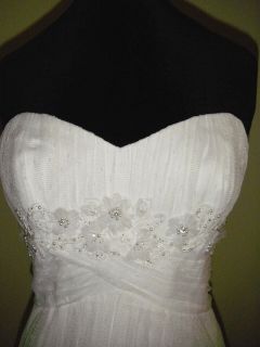 Sz 12 Alfred Angelo White Point D Esprit Lace Bead Wedding Dress NWT 