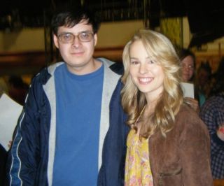 Bridgit Mendler and myself at the Wizards of Waverly Place filming