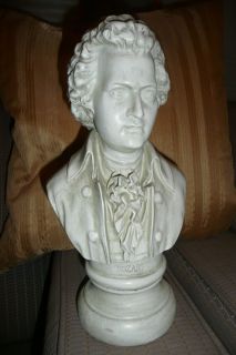 Wolfgang Amadeus Mozart Bust (Sculpture, Statue) 12 inches tall