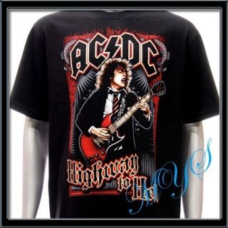 Sz L AC DC Angus Young T Shirt Rock N Roll Heavy Metal
