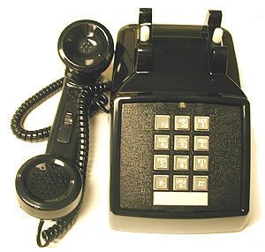 Phone Retro Black Push Button Desk Telephone Vintage