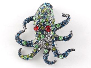 Blue Sea Creature Animal Octopus Monster Crystal Rhinestone Costume 