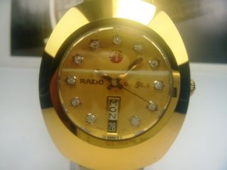Rado Diastar Day Date Automatic Mens Watch Gold Dial