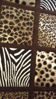 Large Area Rug with Leopard Zebra Cheetah Print 5ft 2in x 7ft 2 in B 