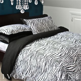 New Zebra Print Fur Queen Size DOONA Duvet Quilt Cover Animal Bedding 