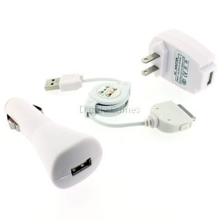 Home Wall Car Charger AC Adapter USB Cable for iPhone 3G 3GS 4 4G 4S 