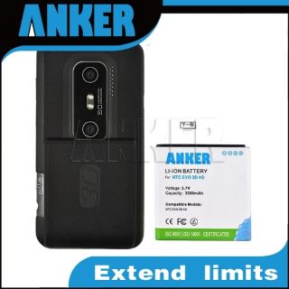 Anker 3500mAh Extended Battery Door Cover for HTC EVO 3D