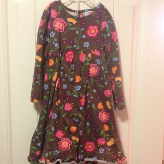 Hanna Andersson flower print dress and matching leggings Sz 120