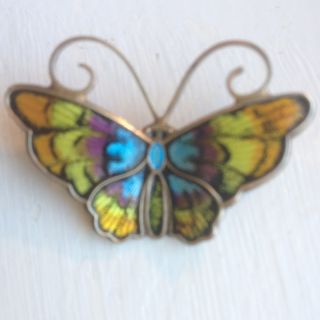 David Andersen Da Butterfly Pin Sterling Enamel Norway