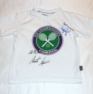 Andre Agassi Steffi Graf Autographed Wimbledon Tennis T Shirt with COA 