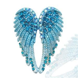 Stunning Angel Wing Brooch Pin Blue Swarovski Crystal 10 Items Free 