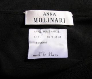 Anna Molinari Ladies Adorable Virgin Wool Black Big Cardigan Sweater 