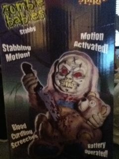 Stabby Zombie Baby Babies Animated Prop Halloween Decoration Teddy 