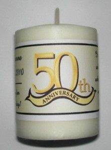 50th Anniversary Party Favors Votive Candle Labels