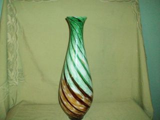   Art Glass Collection Ann Primrose Cristalleria darte Vase Green/Brown