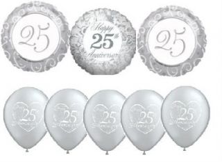 25th Anniversary Party Supplies Balloons Wedding Silver