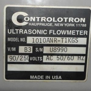 Controlotron System 1010 Multifunction Flowmeter 1010ANR T1KGS Cover 