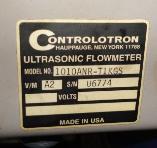 Controlotron System 1010 Multifunction Ultrasonic Flowmeter 1010ANR 