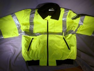 New ANSI 3 High Visibility Safety Level III Tow Truck Bomber Jacket 