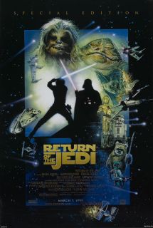 STAR WARS RETURN OF THE JEDI MOVIE POSTER 2 Sided Special Edition 1997 