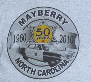 MAYBERRY Andy Griffith T Shirt Size L Large North Carolina TV 