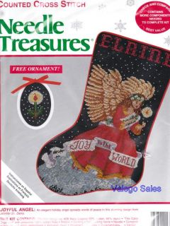   Counted Cross Stitch Kit Joyful Angel Stocking Sale 02909