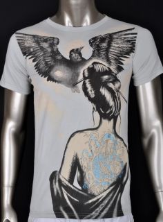 Angela New Mens Cotton Short Sleeves T Shirt Print Women Tatto Eagle 