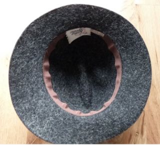   Womens Fedora Hat Wool Felt Angora Sz s 6 7 8 Charcoal Gray