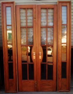 32x80 Antique Heart Pine French Interior Door True Divided Glass 