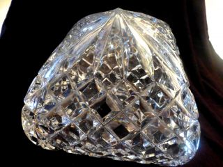 STUNNING VINTAGE CRYSTAL LAMP SHADE DIAMOND CUT MINT CONDITION