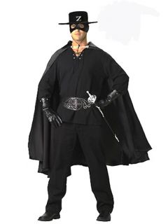 Halloween Mens Zorro Costume Fancy Dress Up Outfit Pants Mask Hat 