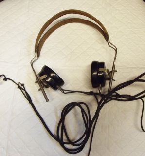 antique TUBE RADIO HEADPHONES FOR PARTS OR REPAIR FROST FONES 