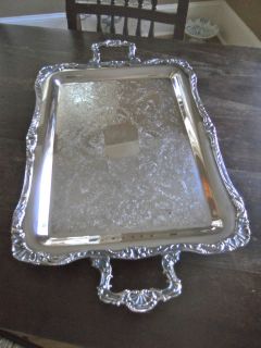 antique WM ROGERS Silver Plated 291 Waiters Tray HEAVY Eagle Star 