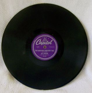 Capital 78 Record by Ray Anthony The Darktown Strutters Ball Veloa 