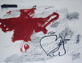 Antoni Tapies Original Lithograph Embossing S N