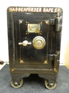 Old Antique Vintage Small Cast Iron Floor Safe