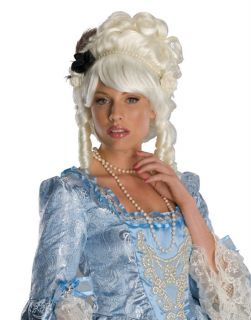 Marie Antoinette Gothic Victorian Wig With Black Roses   Halloween 