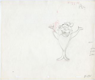 Jim Logan Starkist Tuna Commercial Original Animation Art Pencil B 131 