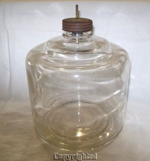 Antique Glass Kerosene Drip Bottle w Lid