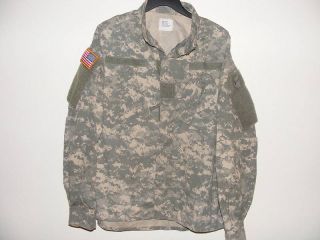 Military Green Digital Print Long Sleeve Jacket w Flag